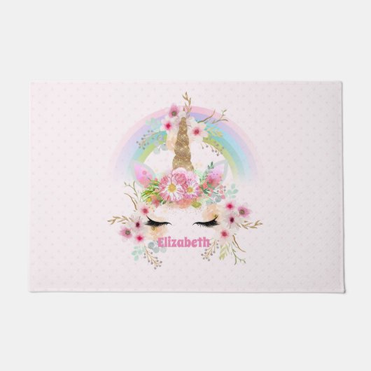 かわいいギフト孫娘ユニコーン ドアマット (正面)
