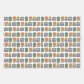 かわいいギフト手描きクリスマスホリデーセット ラッピングペーパーシート (正面)