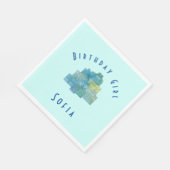 かわいいギフト誕生日ガールブルーグリーン スタンダードランチョンナプキン (角)