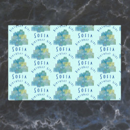 かわいいギフト誕生日ガールブルーグリーン 薄葉紙