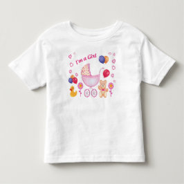 かわいいギフト カラフルな幼児の女の子のシャツ トドラーTシャツ