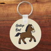 かわいいギャロップ!ハッピー子馬のキュートな馬のデザイン キーホルダー (正面)