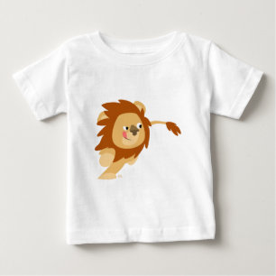 かわいいギャロピンカートゥーンライオンベビーTシャツ ベビーTシャツ