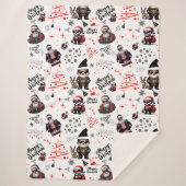 かわいいギャングのサンタメリークリスマスを白に | シェルパブランケット (正面)