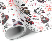 かわいいギャングのサンタメリークリスマスを白に | ラッピングペーパー (ロールコーナー)