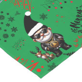 かわいいギャングのサンタ・メリークリスマスを緑に | ロングテーブルランナー (コーナー)