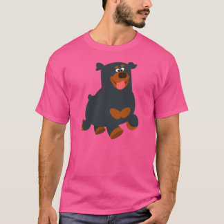かわいいギャンボリングカートゥーンロットワイラーTシャツ Tシャツ