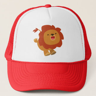 かわいいギャンボリング漫画ライオンTシャツ キャップ