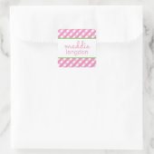 かわいいギンガパーソナライズされたム スクエアシール (バッグ)