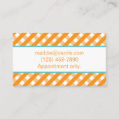 かわいいギンガムビジネス連絡やカード 名刺 (裏面)