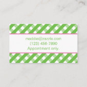 かわいいギンガムビジネス連絡やカード 名刺 (裏面)