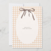 かわいいギンガム秋フローラニュートラルベビーシャワー 招待状 (裏面)