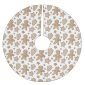 かわいいギンジャーブレッドクリスマスクッキーの柄 ブラッシュドポリエステルツリースカート (正面)