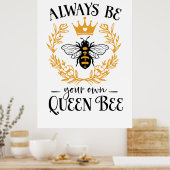 かわいいクイーンビー愛好家のワードアート ポスター (キッチン)