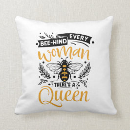 かわいいクイーンビー愛好家ワードアート クッション