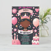 かわいいクイーンリトル恋しく思オネダーフル1歳の誕生日 招待状 (スタンド正面)