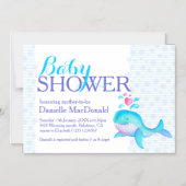かわいいクエールアートの赤ちゃんシャワーアクアパープル マグネット招待状 (正面)