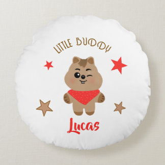かわいいクォッカのLittle Buddy オーダーメイドデザイン ラウンドクッション
