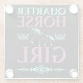 かわいいクォーターホースガール ガラスコースター (裏面)