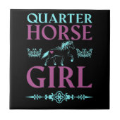 かわいいクォーターホースガール タイル (正面)