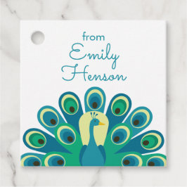 かわいいクジャクパーソナライズされたの贈り物やメッセージカード フェイバータグ