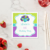 かわいいクジャク緑と紫 スタンダードカクテルナプキン (インサイチュ)