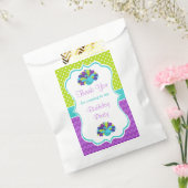 かわいいクジャク緑と紫 フェイバーバッグ (封をした状態)