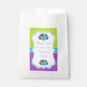 かわいいクジャク緑と紫 フェイバーバッグ (正面)