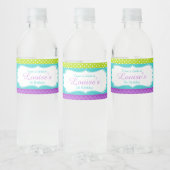 かわいいクジャク緑と紫 ペットボトルラベル (ボトル)