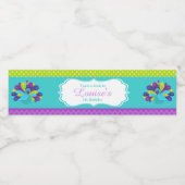 かわいいクジャク緑と紫 ペットボトルラベル (シングルラベル)