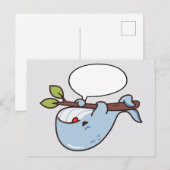 かわいいクジラが枝にぶら下がってます ポストカード (正面/裏面)