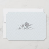 かわいいクジラこんにちはベビー写真の発表 案内状 (裏面)