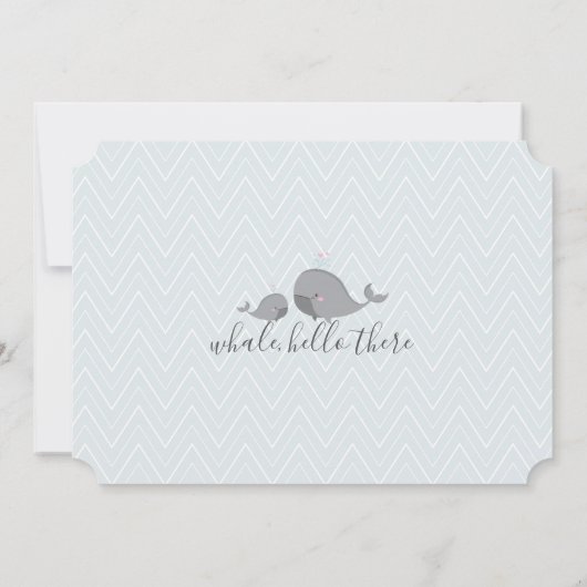かわいいクジラこんにちはベビー写真の発表 案内状 (裏面)