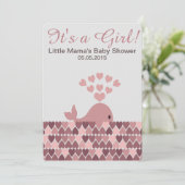 かわいいクジラちゃんは女の子！ベビーシャワー 招待状 (スタンド正面)