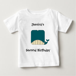 かわいいクジラとのベビーの名そしてイベント ベビーTシャツ
