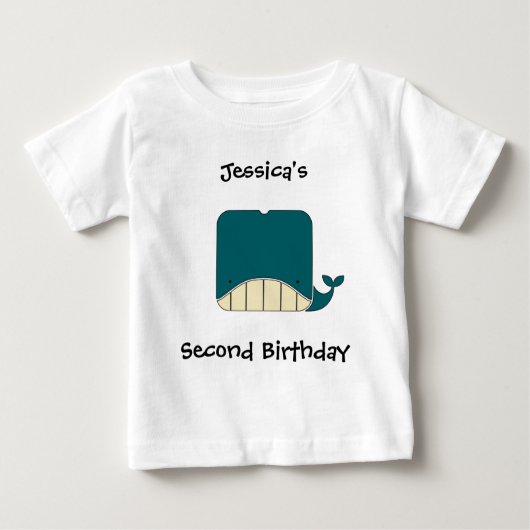 かわいいクジラとのベビーの名そしてイベント ベビーTシャツ (正面)