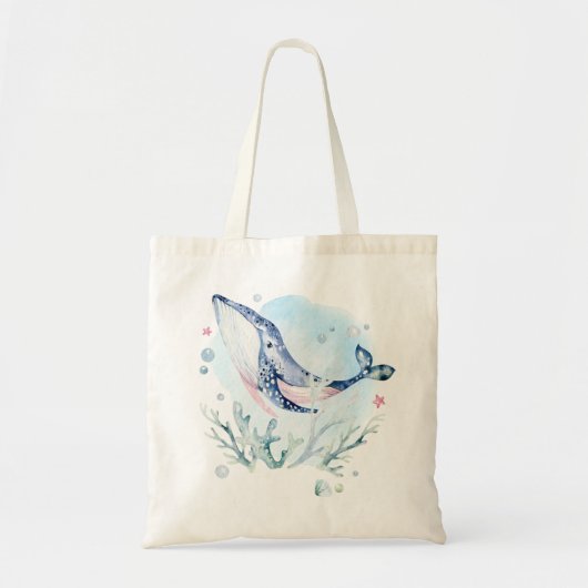 かわいいクジラとサンゴの組成物2トートバッグ トートバッグ (正面)