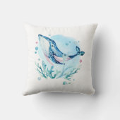 かわいいクジラとサンゴの組成物2装飾用クッション クッション (裏面)