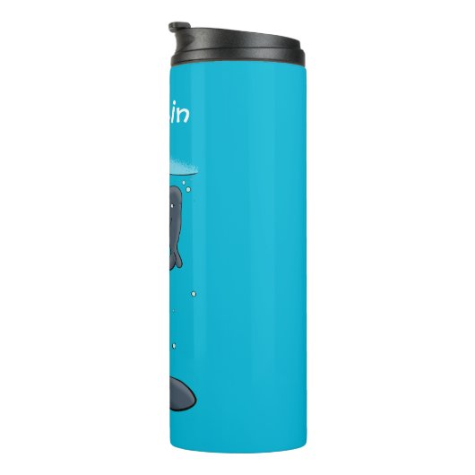 かわいいクジラとセーリングボート漫画イラストレーション タンブラー (回転右)