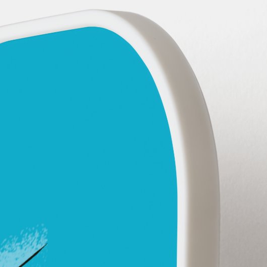 かわいいクジラとセーリングボート漫画イラストレーション ピックルボールラケット (左詳細)