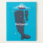 かわいいクジラとセーリングボート漫画イラストレーション プランナー手帳 (裏面)