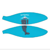 かわいいクジラとセーリングボート漫画イラストレーション ミニバスケットボール (パネル)