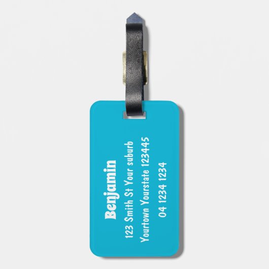 かわいいクジラとセーリングボート漫画イラストレーション ラゲッジタグ (裏面縦)