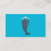 かわいいクジラとセーリングボート漫画イラストレーション 名刺 (裏面)