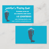 かわいいクジラとセーリングボート漫画イラストレーション 名刺 (正面/裏面)