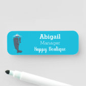 かわいいクジラとセーリングボート漫画イラストレーション 名札 (インサイチュ)