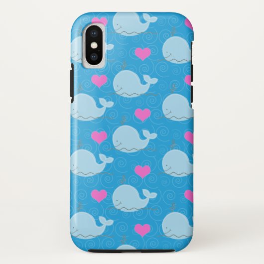 かわいいクジラとハートの携帯ケース Case-Mate iPhoneケース (裏面)