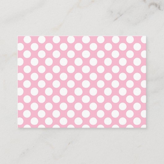 かわいいクジラとベビーピンクガールベビーおむつラッフル エンクロージャーカード (裏面)