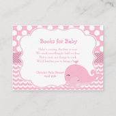 かわいいクジラとベビーピンクガールベビーおむつラッフル エンクロージャーカード (正面)