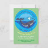 かわいいクジラと子クジラのイラスト 招待状 (正面)